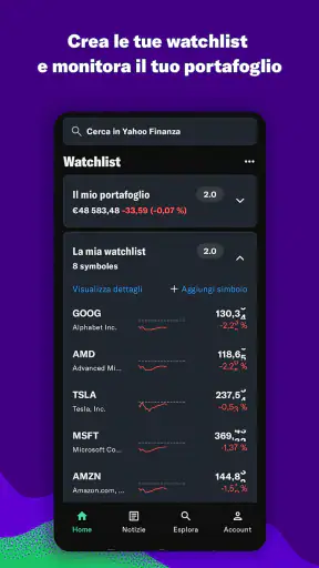 Yahoo Finanza screenshot