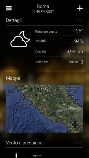 Yahoo Meteo screenshot