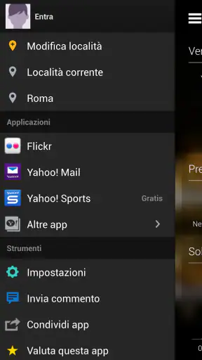 Yahoo Meteo screenshot