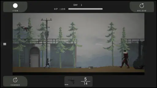 100日間 生存記録 【横スクロールゾンビシューティング】 screenshot
