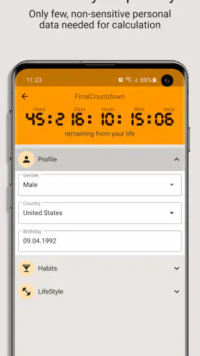 FinalCountdown Bucket List App screenshot