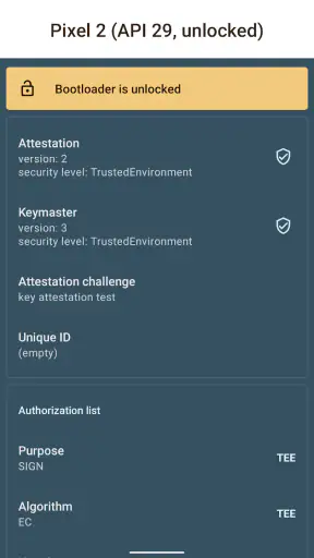 Key Attestation Demo screenshot