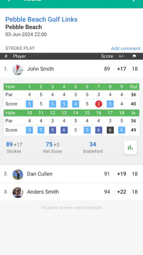 mScorecard - Golf Scorecard screenshot
