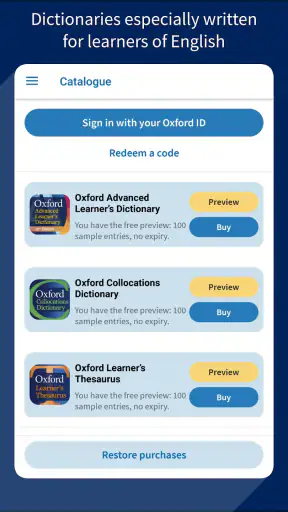 Oxford Advanced Learner's Dict screenshot