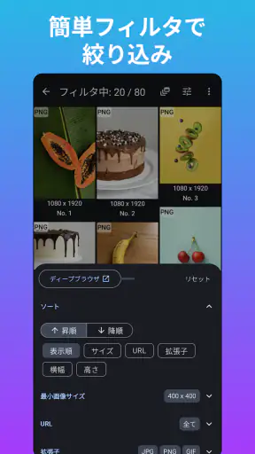 WEB画像検索・ダウンローダ screenshot