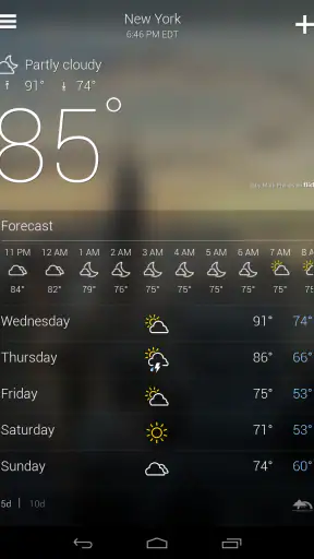 Yahoo Weather screenshot