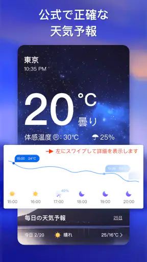 天気予報-正確な天気ライブとウィジェット screenshot