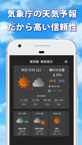 天気予報 - 気象庁の天気予報をアプリで確認 screenshot