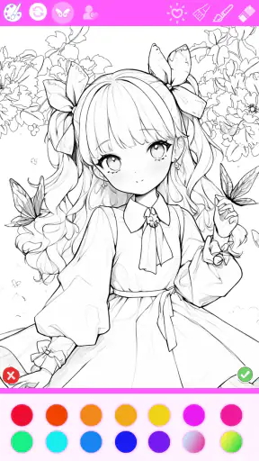 色塗り絵：イラストお絵描きぬりえパズルASMRゲーム screenshot