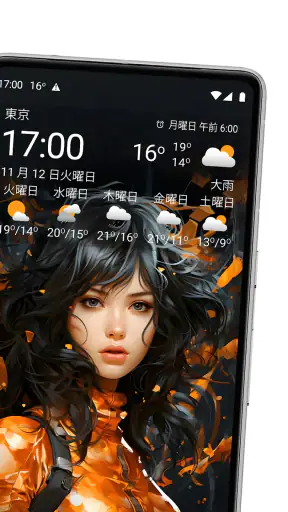 透明時計＆天気 screenshot