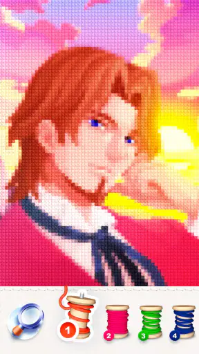 魔法のクロスステッチ：ピクセルアートの塗り絵 screenshot