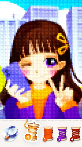 魔法のクロスステッチ：ピクセルアートの塗り絵 screenshot
