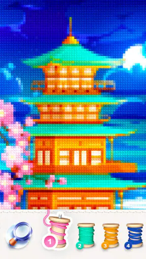 魔法のクロスステッチ：ピクセルアートの塗り絵 screenshot