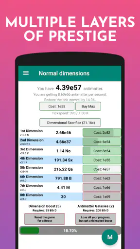 Antimatter Dimensions screenshot
