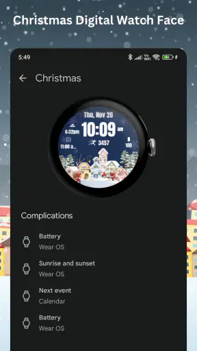 Christmas Digital Watch Face screenshot
