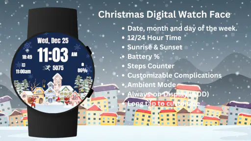 Christmas Digital Watch Face screenshot