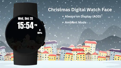 Christmas Digital Watch Face screenshot