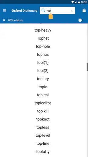 Concise Oxford Thesaurus screenshot