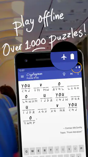 Cryptogram - puzzle quotes screenshot