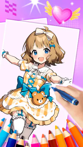 Cute Anime Coloring Game screenshot
