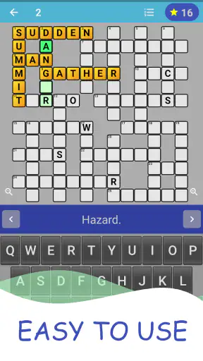 English Crossword puzzle screenshot
