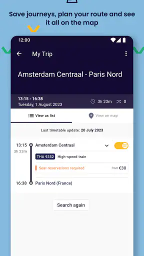 Eurail/Interrail Rail Planner screenshot