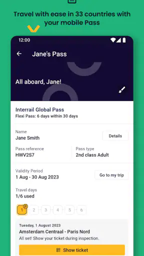 Eurail/Interrail Rail Planner screenshot