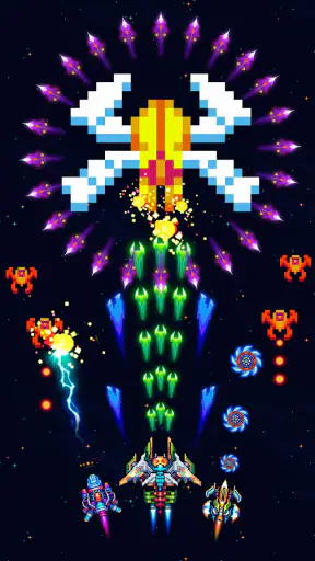 Galaxiga - 갤럭시 비행기 아케이드 게임 screenshot