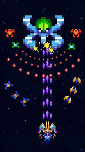 Galaxiga - 갤럭시 비행기 아케이드 게임 screenshot