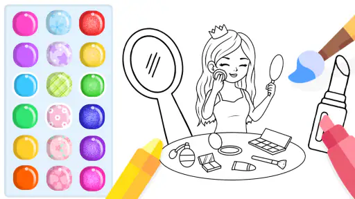 Glitter Beauty Coloring Pages screenshot