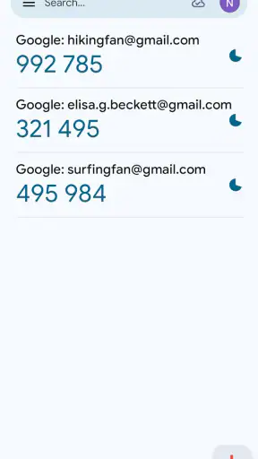 Google OTP screenshot