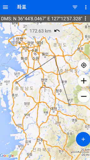 GPS 지도 및 GPS 좌표 screenshot