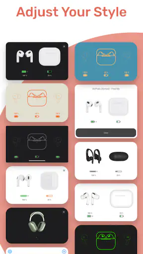 MaterialPods: AirPods battery screenshot
