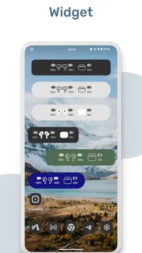 MaterialPods: AirPods battery screenshot