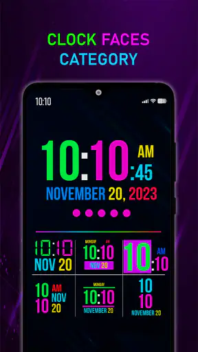 Neon Digital Clock Smart Watch screenshot