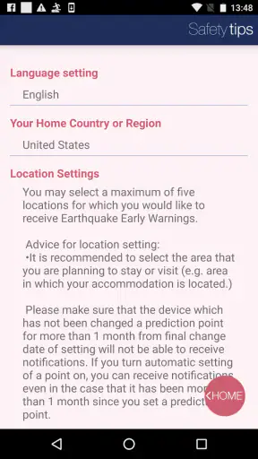 Safety tips screenshot