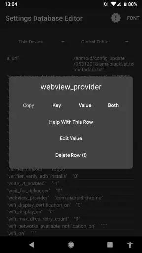 SetEdit SettingsDatabaseEditor screenshot