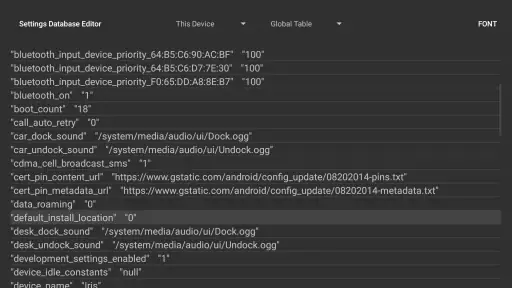 SetEdit SettingsDatabaseEditor screenshot