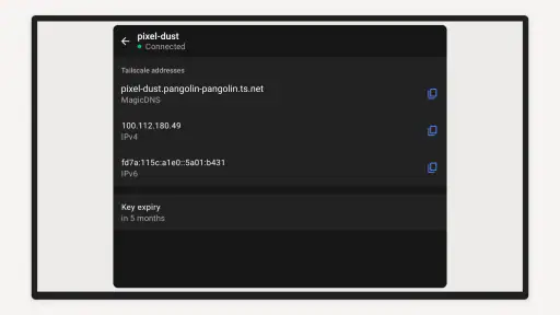Tailscale screenshot