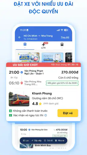 Vexere: Vé xe Máy bay Tàu hỏa screenshot