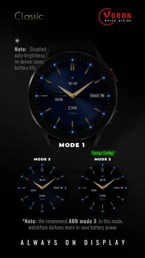Voron CLASSIC Analog WatchFace screenshot