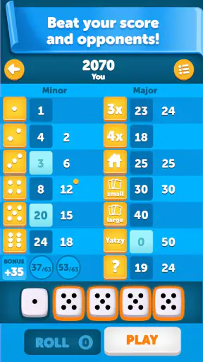 Yatzy screenshot