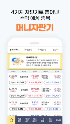 감은숙 머니차트 (상승 예상 수익 종목 자판기) screenshot