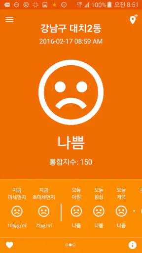 미세미세 - 미세먼지, 날씨, WHO기준, 알람, 위젯 screenshot