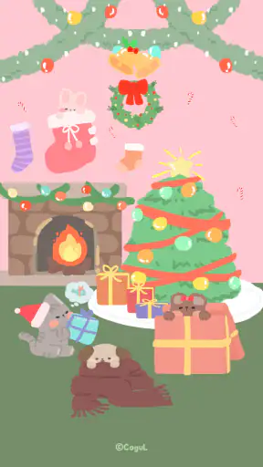 카카오톡 테마 - 보송보송친구들_메리크리스마스 screenshot