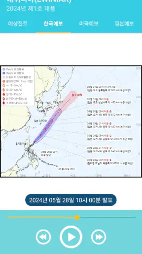 태풍 - 한미일 태풍예보 screenshot