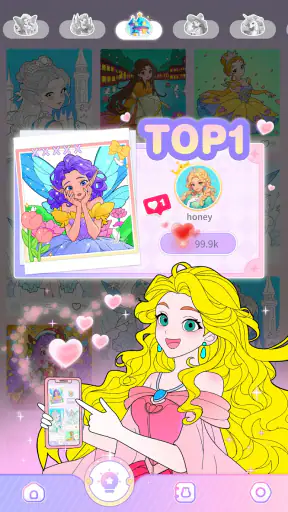 프린세스 게임: 판타지 컬러링 screenshot