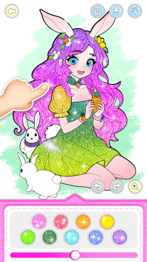 프린세스 게임: 판타지 컬러링 screenshot