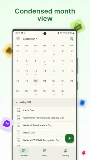 휴일 달력 screenshot