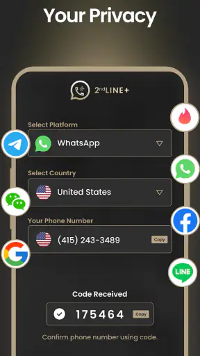 2nd Line+ Phone Number & eSIM screenshot